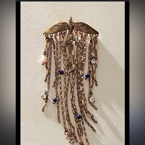 Free People Cresta Dangle brooch gold NWT